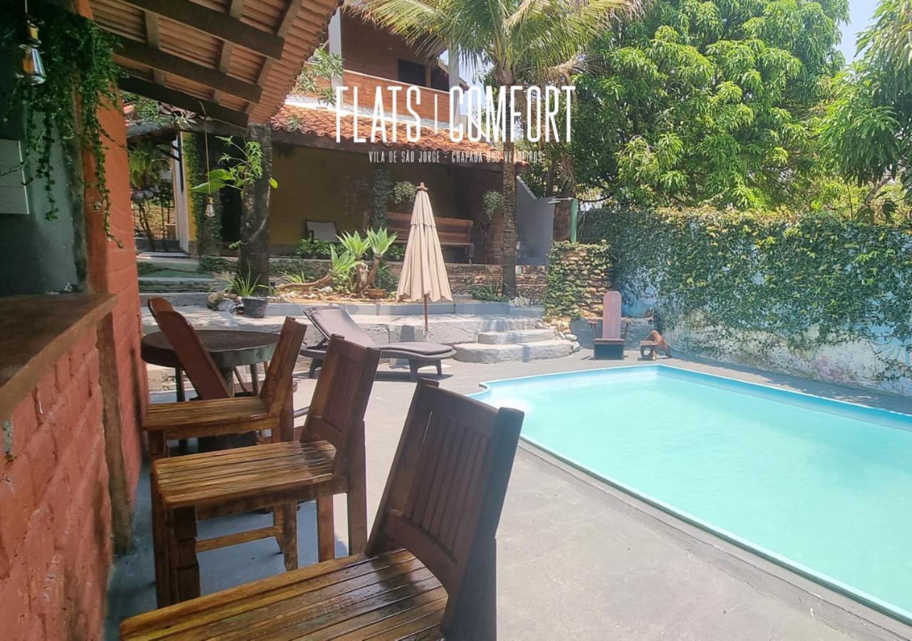 Отель Novidade Flats Comfort Na Vila De Sao Jorge - Chapada Dos Veadeiros Экстерьер фото